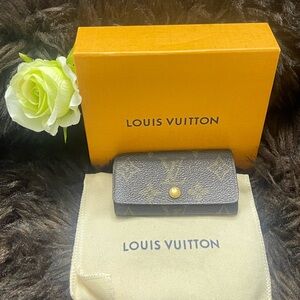 Louis Vuitton Brown and Gold Monogram Key Pouch